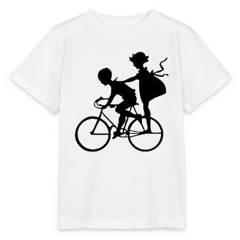Kids on bike - Stanley/Stella MINI CREATOR Kids’ T-Shirt - white - Front - Maike (125cm)