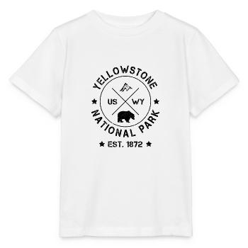 Yellowstone National Park USA Wyoming Bear bison - Stanley/Stella MINI CREATOR Kids’ T-Shirt - white - Front - Maike (125cm)