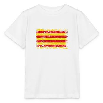 Catalonia Catalan flag flag used look - Stanley/Stella MINI CREATOR Kids’ T-Shirt - white - Front - Maike (125cm)