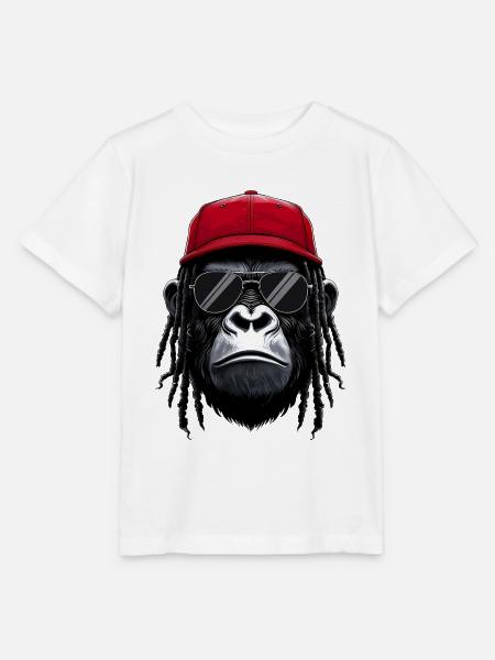 Cool Gorilla Hip Hop Rap Rapper Sonnenbrille - Stanley/Stella Kinder T-Shirt MINI CREATOR - Weiß
