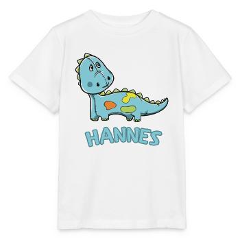 Dinosaur funny child Hannes birthday gift - Stanley/Stella MINI CREATOR Kids’ T-Shirt - white - Front - Maike (125cm)