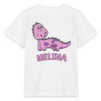 Dinosaur funny child melina birthday gift - Stanley/Stella MINI CREATOR Kids’ T-Shirt - white - Front - Maike (125cm)