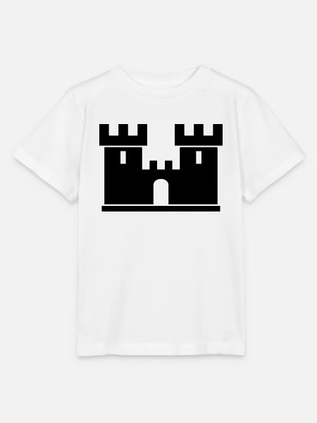 Burg Silhouette Zeichnung Geschenkidee Mittelalter - Stanley/Stella Kinder T-Shirt MINI CREATOR - Weiß