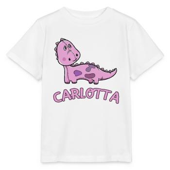 Dinosaur funny child Carlotta gift birth - Stanley/Stella MINI CREATOR Kids’ T-Shirt - white - Front - Maike (125cm)