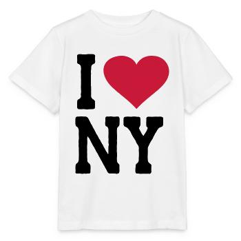 I Love NY New York - Stanley/Stella Kinder T-Shirt MINI CREATOR  - Weiß - Vorne - Maike (125cm)