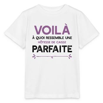 Une Hôtesse de caisse parfaite cadeau - T-shirt bio MINI CREATOR Stanley/Stella Enfant - blanc - Devant - Maike (125cm)