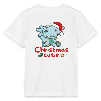 Axolotl Weihnachten Axolotls Christmas Cutie - T-shirt bio MINI CREATOR Stanley/Stella Enfant - blanc - Devant - Maike (125cm)
