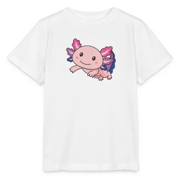 Bi Flag June Pride LGBTQ Axolotl - Stanley/Stella Kinder T-Shirt MINI CREATOR  - Weiß - Vorne - Maike (125cm)