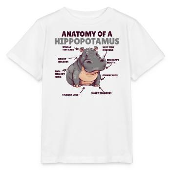 Explication de l’hippopotame doux Anatomie d’un hippopotame - T-shirt bio MINI CREATOR Stanley/Stella Enfant - blanc - Devant - Maike (125cm)