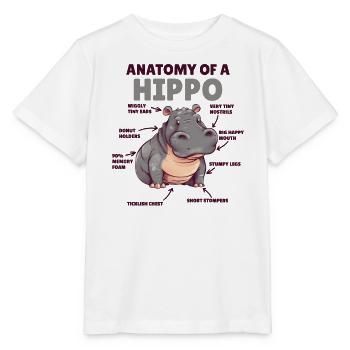 Explication de l’hippopotame doux Anatomie d’un hippopotame - T-shirt bio MINI CREATOR Stanley/Stella Enfant - blanc - Devant - Maike (125cm)