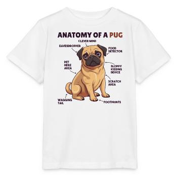 Dog Explanation Anatomy of a Pug - Stanley/Stella MINI CREATOR Kids’ T-Shirt - white - Front - Maike (125cm)