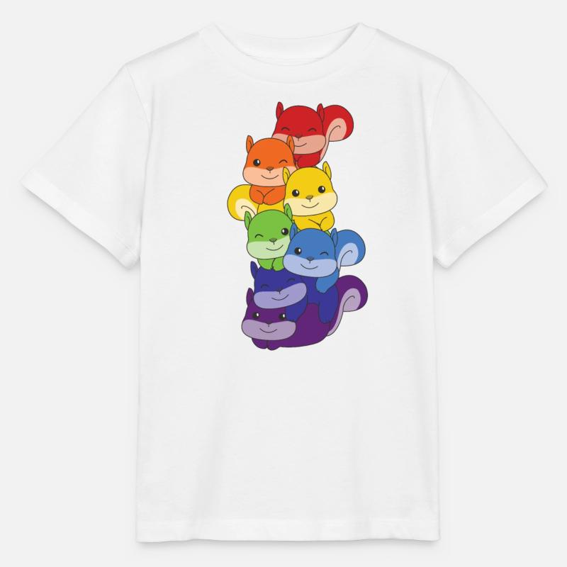 Regenbogen Eichhörnchen süße bunte Eichhörnchen - Stanley/Stella Kinder T-Shirt MINI CREATOR  - Weiß