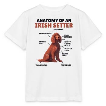 Explication du chien Anatomie d’un setter irlandais - T-shirt bio MINI CREATOR Stanley/Stella Enfant - blanc - Devant - Maike (125cm)