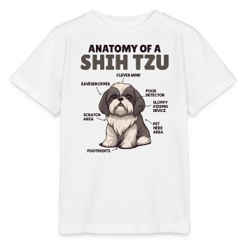 Hunde Erklärung Anatomy eines Shih Tzu - Stanley/Stella Kinder T-Shirt MINI CREATOR  - Weiß - Vorne - Maike (125cm)