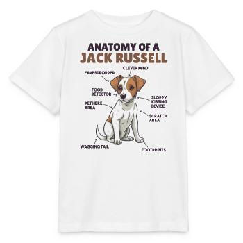 Explication du chien Anatomie d’un Jack Russell - T-shirt bio MINI CREATOR Stanley/Stella Enfant - blanc - Devant - Maike (125cm)