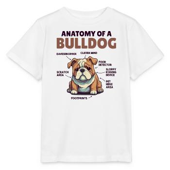 Dog Explanation Anatomy of a Bulldog - Stanley/Stella MINI CREATOR Kids’ T-Shirt - white - Front - Maike (125cm)