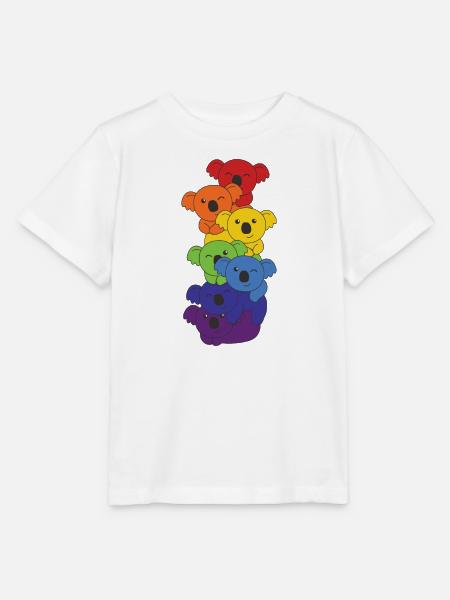 Regenbogen Koala süße bunte Koala für Kinder - Stanley/Stella Kinder T-Shirt MINI CREATOR  - Weiß