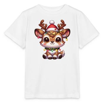 Weihnachtsmütze Weihnachten Lichterkette Reindeer - Stanley/Stella Kinder T-Shirt MINI CREATOR  - Weiß - Vorne - Maike (125cm)