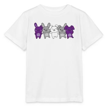Graysexual Flag Pride LGBTQ Cute Bunny - Stanley/Stella MINI CREATOR Kids’ T-Shirt - white - Front - Maike (125cm)