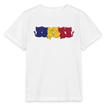 Drapeau roumain Chat roumain Roumain Chats roumains - T-shirt bio MINI CREATOR Stanley/Stella Enfant - blanc - Devant - Maike (125cm)