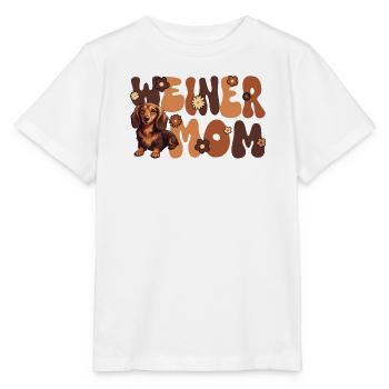 Dackel Groovy Weiner Mom - Stanley/Stella Kinder T-Shirt MINI CREATOR  - Weiß - Vorne - Maike (125cm)