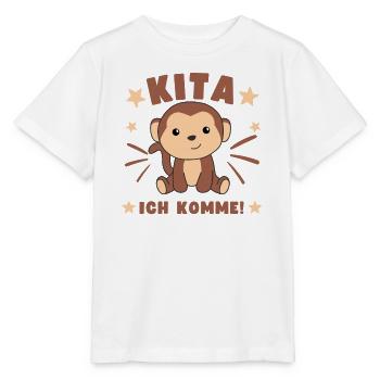 Kita J’arrive Kitakind Monkey - T-shirt bio MINI CREATOR Stanley/Stella Enfant - blanc - Devant - Maike (125cm)