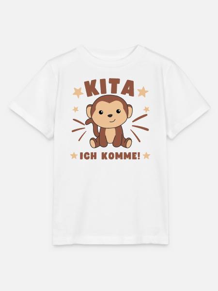 Kita J’arrive Kitakind Monkey - T-shirt bio MINI CREATOR Stanley/Stella Enfant - blanc