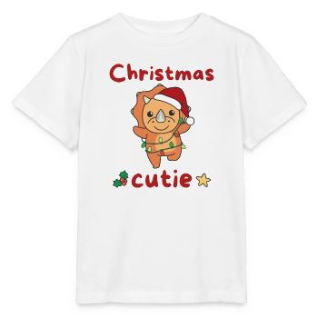 Triceratops Weihnachten Dinos Noël Cutie - T-shirt bio MINI CREATOR Stanley/Stella Enfant - blanc - Devant - Maike (125cm)