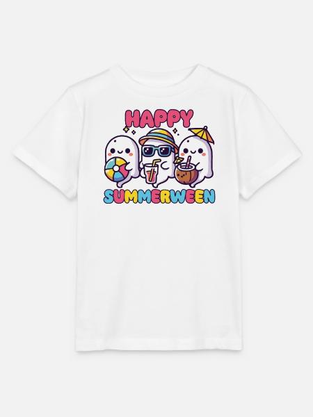 Happy Summerween Sommer Halloween Geist - Stanley/Stella Kinder T-Shirt MINI CREATOR - Weiß