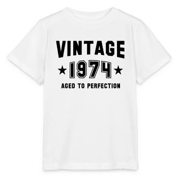 VINTAGE 1974 - Birthday - Aged To Perfection - Stanley/Stella Kinder T-Shirt MINI CREATOR  - Weiß - Vorne - Maike (125cm)