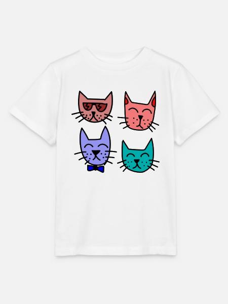 Bunte Katzen - Stanley/Stella Kinder T-Shirt MINI CREATOR - Weiß