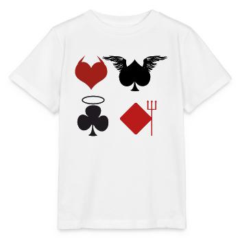 Cartes à jouer Poker Ange Diable cadeau - T-shirt bio MINI CREATOR Stanley/Stella Enfant - blanc - Devant - Maike (125cm)