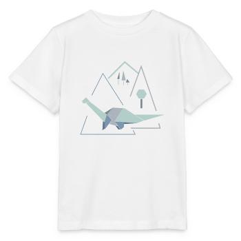 Brachiosaurus Dinosaurier Langhals Dino Origami - Stanley/Stella Kinder T-Shirt MINI CREATOR  - Weiß - Vorne - Maike (125cm)