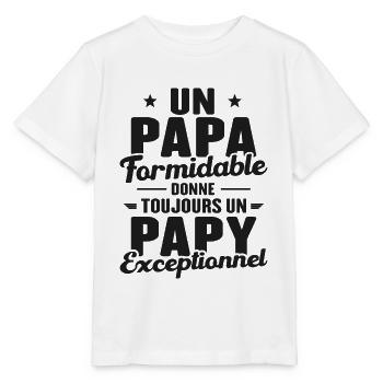 Papa Formidable - Papy Exceptionnel - T-shirt bio MINI CREATOR Stanley/Stella Enfant - blanc - Devant - Maike (125cm)