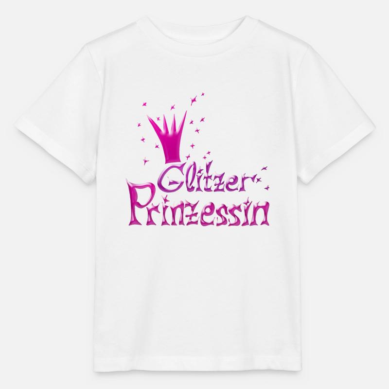 Rosa Glitzer Prinzessin - Stanley/Stella Kinder T-Shirt MINI CREATOR - Weiß
