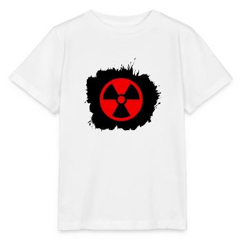 Red, red Radioactive, radioactivity symbol - Stanley/Stella MINI CREATOR Kids’ T-Shirt - white - Front - Maike (125cm)