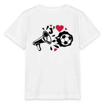 megaphone foot love aime ballon - T-shirt bio MINI CREATOR Stanley/Stella Enfant - blanc - Devant - Maike (125cm)