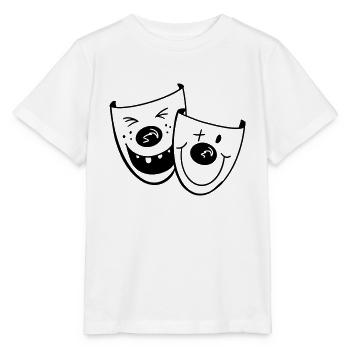 Deux masques de clown drôles - Carnaval - Cadeaux - T-shirt bio MINI CREATOR Stanley/Stella Enfant - blanc - Devant - Maike (125cm)