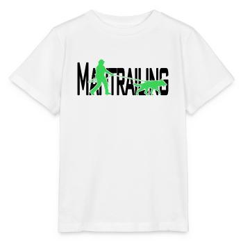 Mantrailing noir / vert - T-shirt bio MINI CREATOR Stanley/Stella Enfant - blanc - Devant - Maike (125cm)