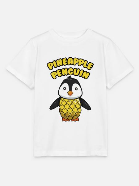 Pineapple Penguin - Stanley/Stella Kinder T-Shirt MINI CREATOR - Weiß