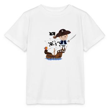 Bateau pirate - T-shirt bio MINI CREATOR Stanley/Stella Enfant - blanc - Devant - Maike (125cm)