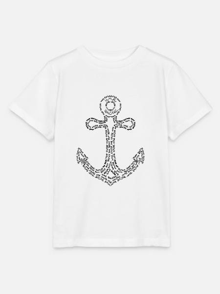Schwarzer Marineanker - Stanley/Stella Kinder T-Shirt MINI CREATOR - Weiß