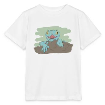Design illustré avec gecko - T-shirt bio MINI CREATOR Stanley/Stella Enfant - blanc - Devant - Maike (125cm)