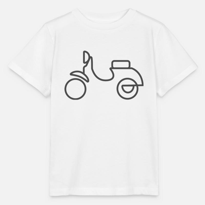 Roller lineart, minimalistischer Scooter - Stanley/Stella Kinder T-Shirt MINI CREATOR  - Weiß