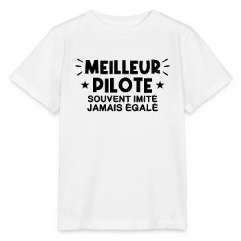 Pilote | Je suis le meilleur Pilote ! - T-shirt bio MINI CREATOR Stanley/Stella Enfant - blanc - Devant - Maike (125cm)