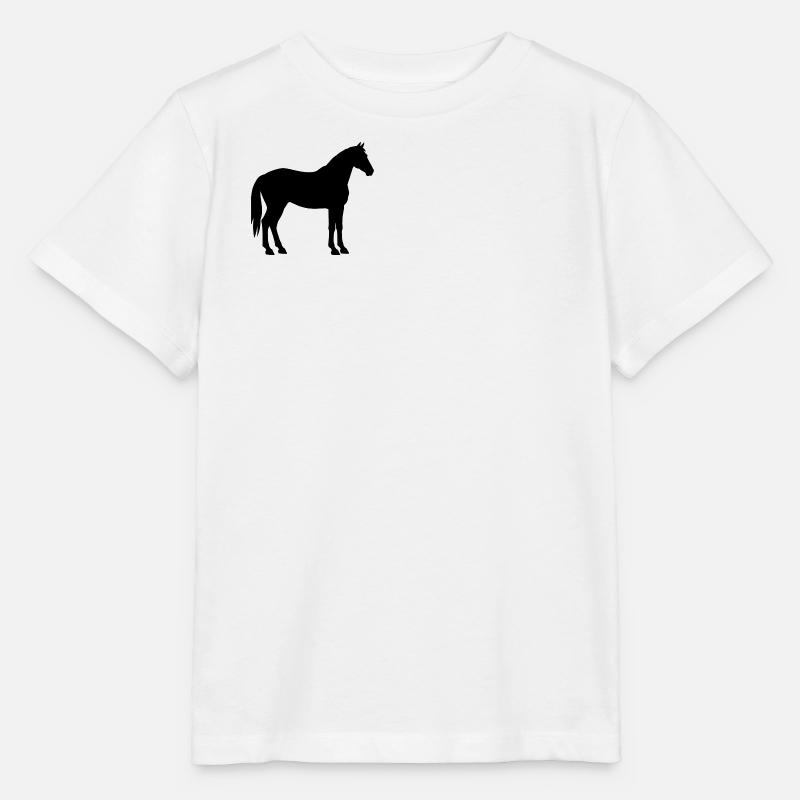 Cheval en noir - T-shirt bio MINI CREATOR Stanley/Stella Enfant - blanc
