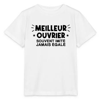 Ouvrier | Je suis le meilleur Ouvrier !! - T-shirt bio MINI CREATOR Stanley/Stella Enfant - blanc - Devant - Maike (125cm)