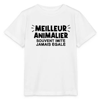Animalier | Je suis le meilleur Animalier - T-shirt bio MINI CREATOR Stanley/Stella Enfant - blanc - Devant - Maike (125cm)