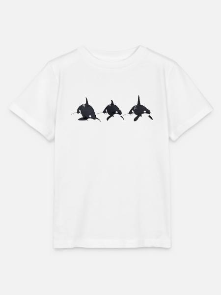 Drei Schwertwale, Orca, Killerwal - Stanley/Stella Kinder T-Shirt MINI CREATOR - Weiß