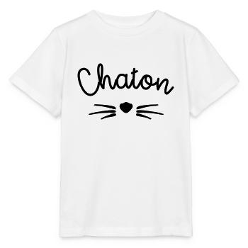 Chaton - T-shirt bio MINI CREATOR Stanley/Stella Enfant - blanc - Devant - Maike (125cm)